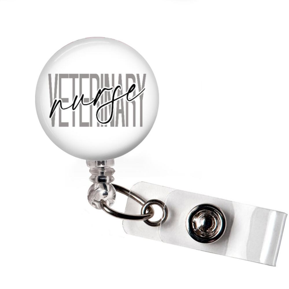 Veterinary Nurse Badge Reel Vet Med Healthcare ID Holder